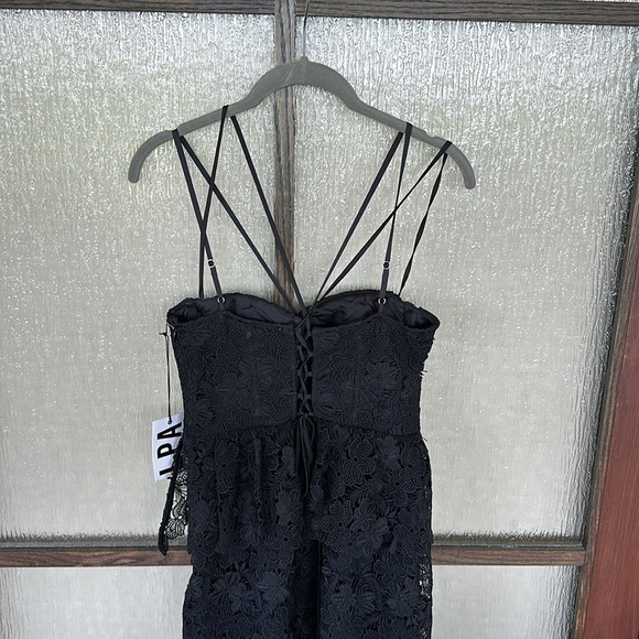 LPA Madonna Lace Corset Midi Dress - Black size Small - Picture 9 of 9